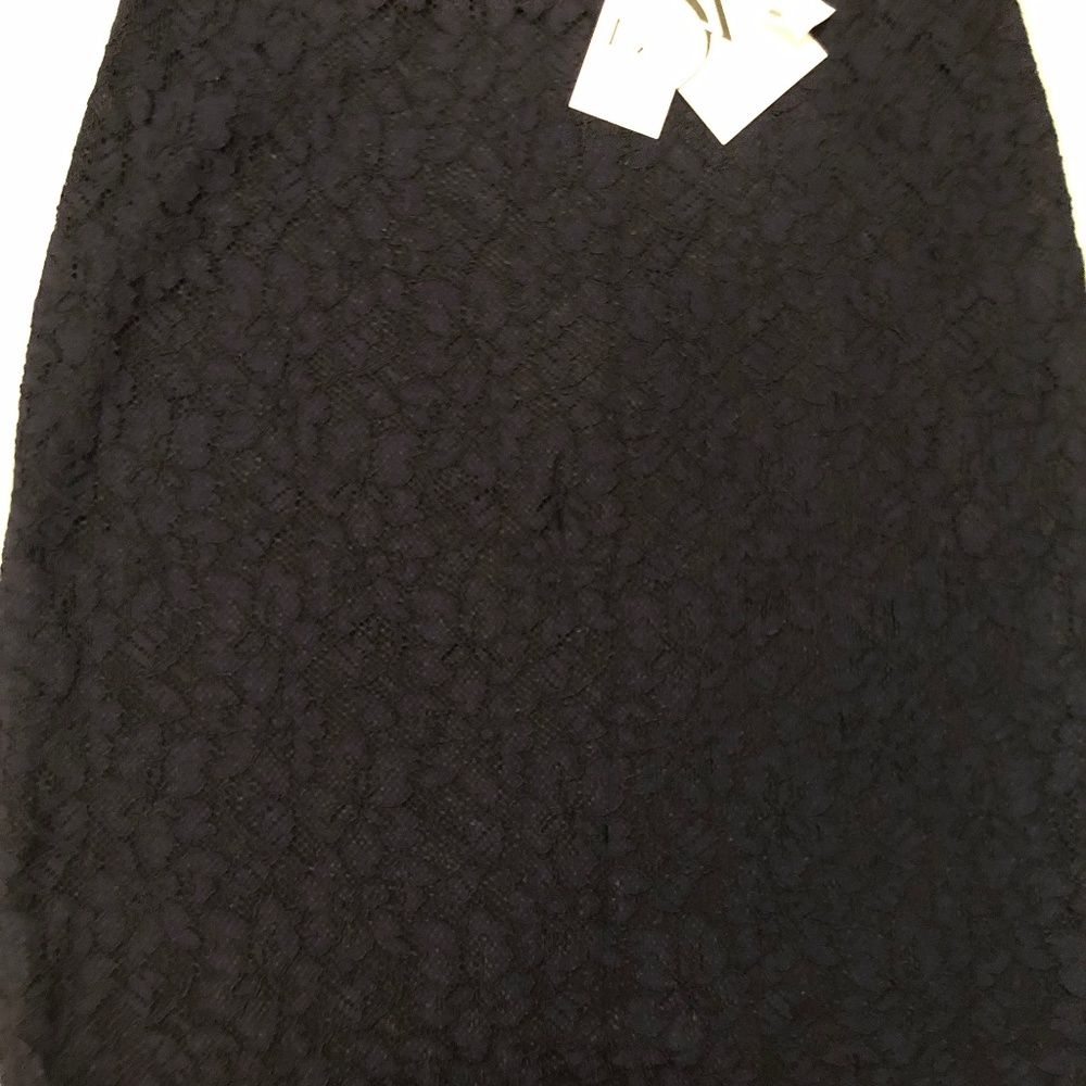 DVF Navy Blue Lace Pencil Skirt-Fully Lined with full back zipper